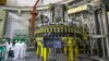 Personnel work to begin loading nuclear fuel at the nuclear plant near Astravets on August 7.