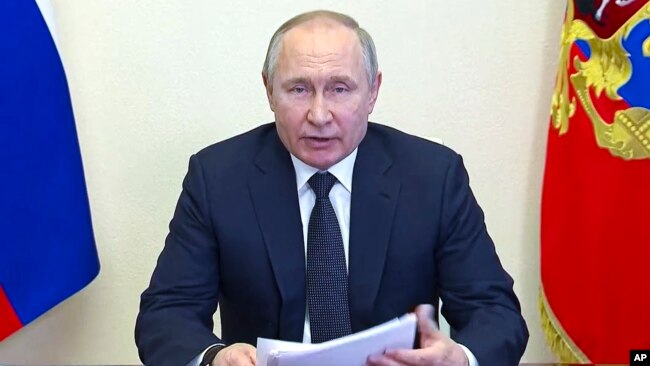 “Any nation, in particular the Russian nation, will always be able to distinguish true patriots from scum and traitors and will simply spit them out like a fly that has accidentally flown into their mouths,” Putin said on March 16.