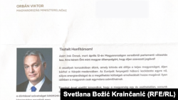 Pismo Viktora Orbana koje stiže na adrese birača u Srbiji sa dvojnim državljanstvom