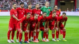 თურქეთის საფეხბურთო ნაკრები პოლონეთთან ამხანაგურ შეხვედრამდე. მატჩი პოლონეთმა 2-1 მოიგო. 10 ივნისი, 2024.