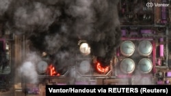 Пожежа в порту Усть-Луга на Балтиці в Ленінградській області Росії після ударів українськими дронами, 29 березня 2026 року 