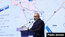 Armenia - Prime Minister Nikol Pashinian addresses an international conference in Yerevan, September 10, 2024.