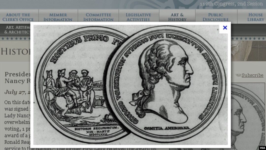 USA Congress gold medal for general Goerge Washington