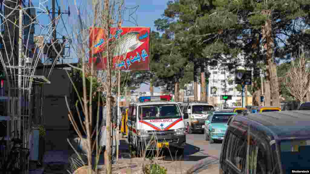 A sign advertising fish for sale in Helmand. The animal’s eye is covered with the word “wholesale.”A man who runs a company that gives tour guides around Kabul told RFE/RL that dolls in toy shops have also been covered up in some areas. He said when clothing stores responded to the ban by covering the faces of their mannequins, all the foreign tourists took photographs of the eerie shopfront dummies.
