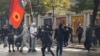 Studentë shqiptarë duke protestuar kundër qeverisë, në Tiranë. 15 tetor 2026.