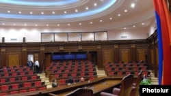 Armenia -- The newly renovated parliament auditorium.