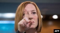 US State Department spokeswoman Jen Psaki says Washington will not compromise on principles, but not seeking conflict with Moscow.