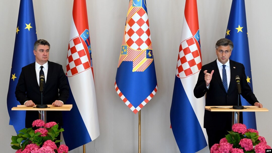Архивска фотографија: Хрватскиот претседател Зоран Милановиќ и премиерот Андреј Пленковиќ