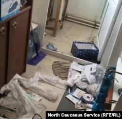 Последствия обысков в магазине родственников Гасана Курбанова в Дербенте