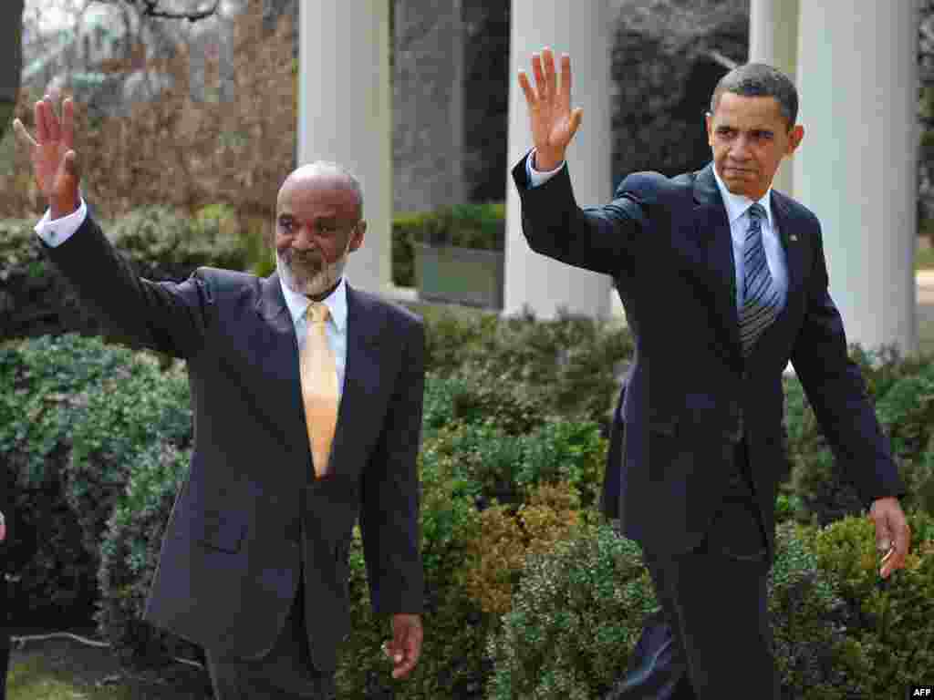 Прэзыдэнт Гаіці Рэнэ Прэвал правёў перамовы ў Белым доме з Баракам Абамам. 