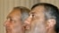 Sergei Bagapsh and Eduard Kokoity (right), self-styled presidents of Abkhazia and South Ossetia, in Moscow on August 14