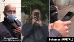 31 травня журналісти неодноразово помічали, як охоронці робили фото автівки і знімальної групи «Схем» – тож зрештою вирішили підійти й запитати, з якою метою вони це роблять