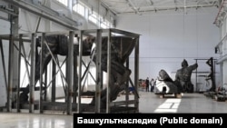 Ход реставрационных работ памятника Салавату Юлаеву