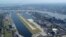 U.K. -- Aerial view of the London City Airport