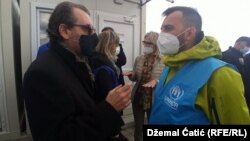 Eugenio Ambrosi, šef osoblja Međunarodne organizacije za migracije u posjeti kampu Lipa u Bosni i Hercegovini, 21 aprila 2021.