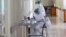 Medical workers at the Surp Grigor Lusarovich Medical Center in Yerevan, the country's largest hospital treating coronavirus patients (archive photo)