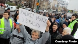 Protest radnika Vranice u januaru 2012.