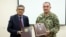 Armenia - Lieutenant-General Eduard Asrian (right), chief of the Armenian army's General Staff, and India's Defense Secretary Rajesh Kumar Singh meet in Yerevan, August 17, 2026. (Photo by the Armenian Defense Ministry)