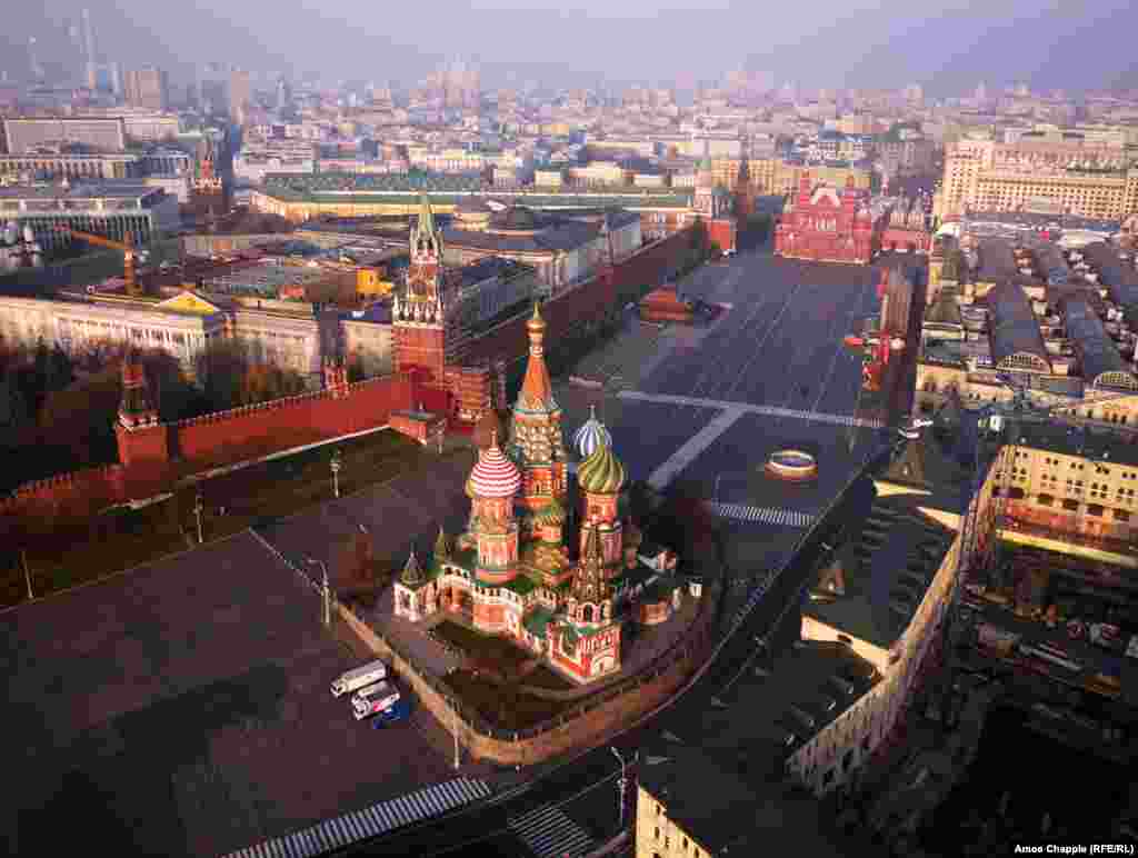 Moscow, Russia. Red Square on a clear autumn morning.