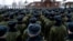 Belarus -- Belarusian soldiers take part in an Orthodox service in a military base in Minsk, January 7, 2016