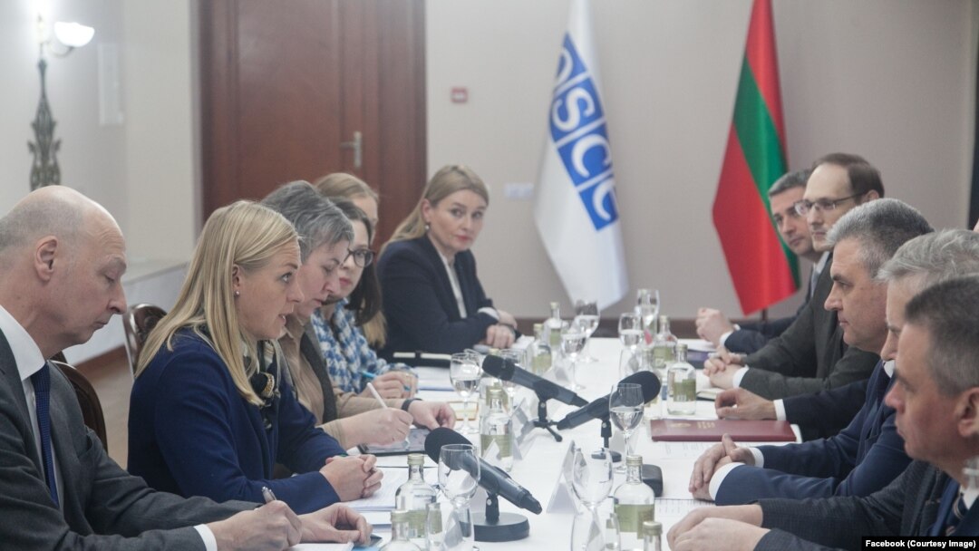 Imagine de la întrevederea delegației OSCE cu așa-zisa conducere de la Tiraspol, 9 ianuarie.