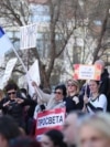 Cacak, Serbia - protest of education workers 