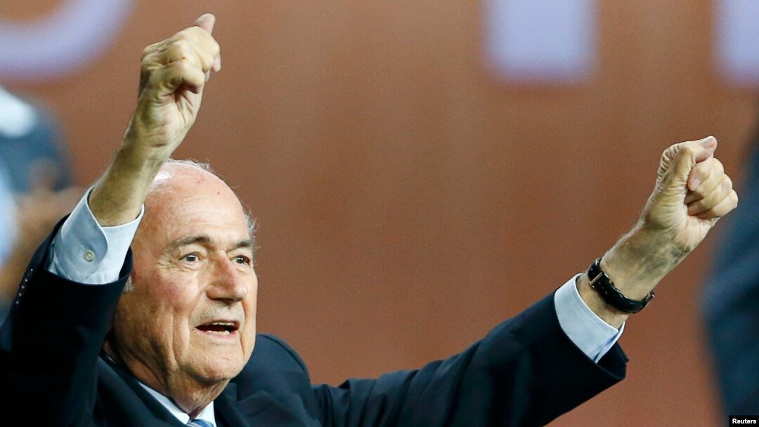FIFA President Sepp Blatter reacts after he was reelected at the 65th FIFA Congress in Zurich on May 29.