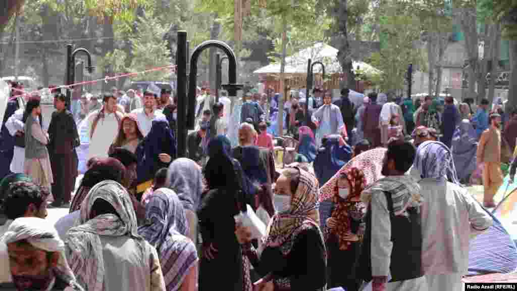 Thousands of internally displaced people (IDPs) flooded into Kabul&#39;s northern Khair Khana district on August 11. Many traveled from Badakhshan, Baghlan, Kunduz, Takhar, and other Afghan provinces that have been overrun by Taliban militants.