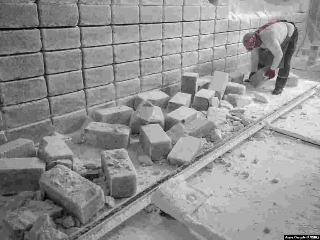 These salt blocks, which sell for around 8 euros each, are used for &quot;speleo rooms&quot; -- chambers built from salt that seek to recreate the allegedly restorative conditions of salt mines.