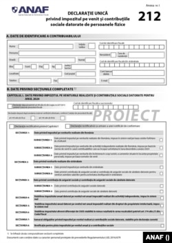 Modelul declarației unice (212)