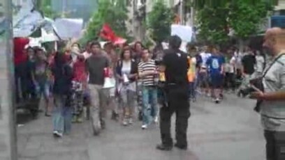 Скопје - Протести против екстерното тестирање