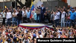 Juan Guaido tərəfdarları qarşısında ,19 aprel, 2019 , Karakas 