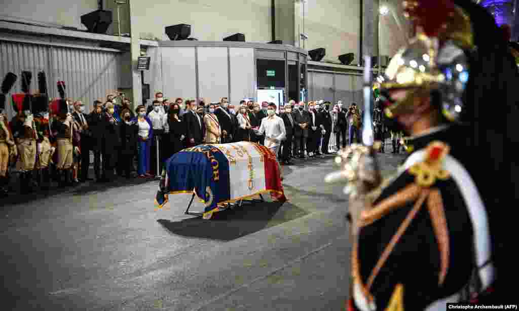 A young descendant of Gudin places a sword on his coffin during the July 13 repatriation ceremony. The general&#39;s return drew mixed responses from French observers. One commentator noted: &ldquo;I would have preferred a tribute to the 300,000 young soldiers sent and abandoned by Napoleon in this useless [1812] campaign while he was feasting with his generals and fled to Paris when things went wrong.&rdquo;