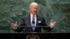 Joe Biden în timpul discursului la a 76-a sesiune a Adunării Generale ONU, New York, 21 septembrie 2021