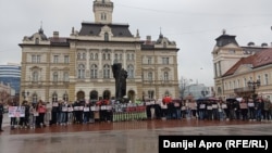 Centar Novog Sada tokom 15 minuta tišine u 11:52, 20. decembar 2024.