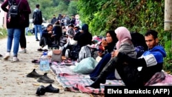 Migranti u kampu, nedaleko od Sarajeva, septembar 2020