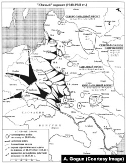 Мартовский план разгрома Рейха, карта из книги Михаила Мельтюхова "Упущенный шанс Сталина"