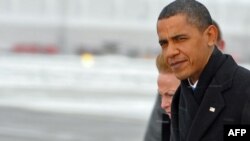 Președintele Barack Obama la sosirea la Copenhaga