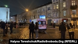 На месцы выбуху ў Львове, 22 лютага 2026