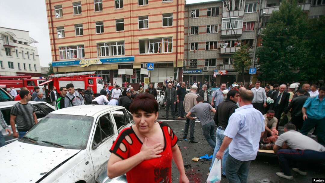Последствия теракта у входа на центральный рынок Владикавказа