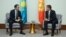 Kyrgyz Republic Sooronbai Jeenbekov (right) and Kazakh Prime Minister Bakhytzhan Sagintaev in Astana on December 26. 