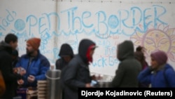 Migranti blizu Šida, decmabar 2017.