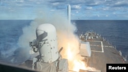 US Central Command released an image of a rocket launch from a ship as part of its press release about Operation Epic Fury on February 28.