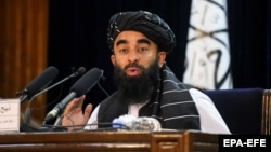 Taliban government spokesman Zabihullah Mujahid (file photo)