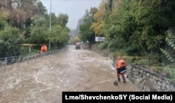 Паводок в Алупке, вызванный штормом. Октябрь 2026 года