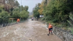 Flooding in Alupka caused by a storm in October 2026