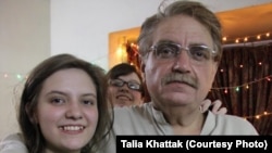 Human rights activist Idris Khattak with daughter Talia Khattak before his disappearance in November 2019.