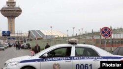 Armenia - A road police car outside Zvartnots international airport.