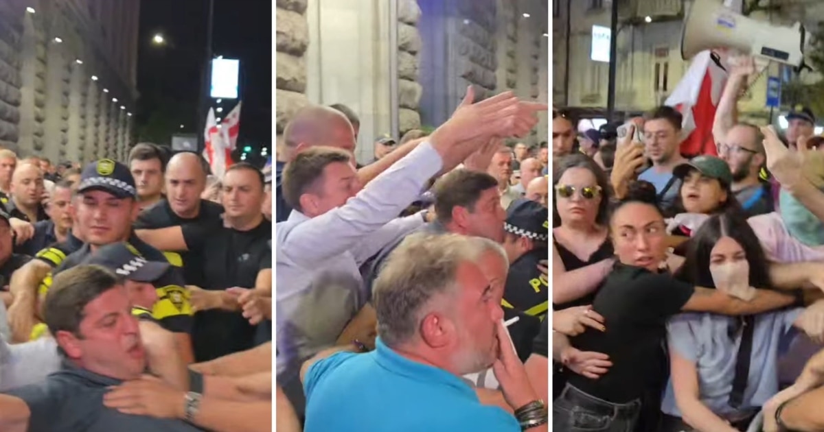 კალაძის შტაბთან აქციაზე კვლავ დაპირისპირება იყო