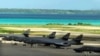 US Air Force B-1B bombers are pictured at the Diego Garcia military base during a strike mission against Afghanistan in Diego Garcia in October 2001.